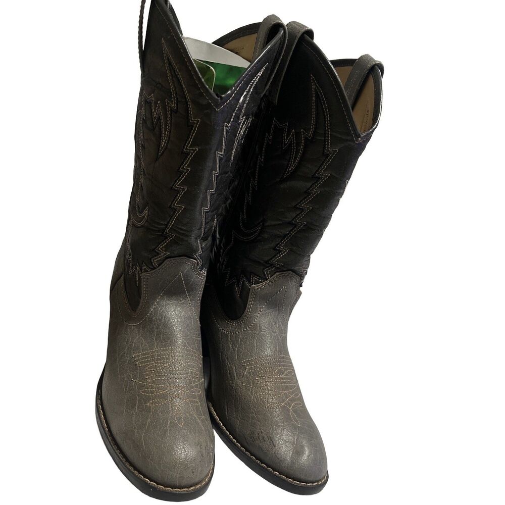 Ramrods Pull On Western Boots 2 Toned Gray Color